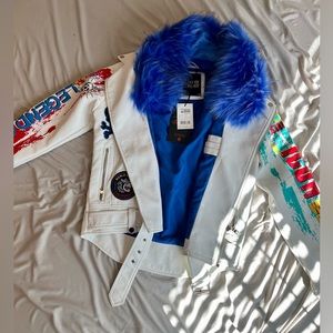 Copper Rivet coat with removable fur